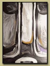 Gateway 2 - Dramatic Black and White Abstract Oil Paintings by Michigan Artist: James Homer Brown - member of the Detroit art scene and CCS alumni. Jim's paintings are the colleciton of Richard Manoogian former Chairman of the Detroit Institute of Arts